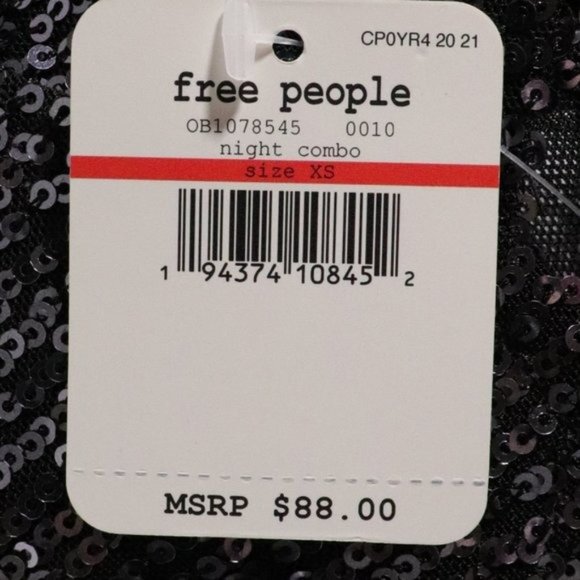 NWT Free People X Revolve Gold Rush Mini Dress in Black Size XS - Picture 5 of 10